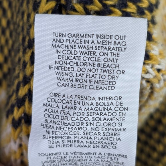 Womens Cabi Hooded Yellow Blue White Plaid Cardigan Sweater Acrylic & Cotton M - Picture 7 of 7